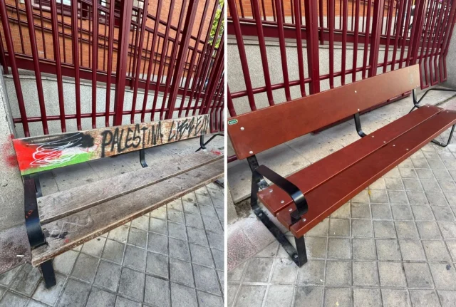La táctica vecinal de pintar banderas de Palestina sobre desperfectos pone en evidencia a los ayuntamientos: "Arreglado en 24 horas"