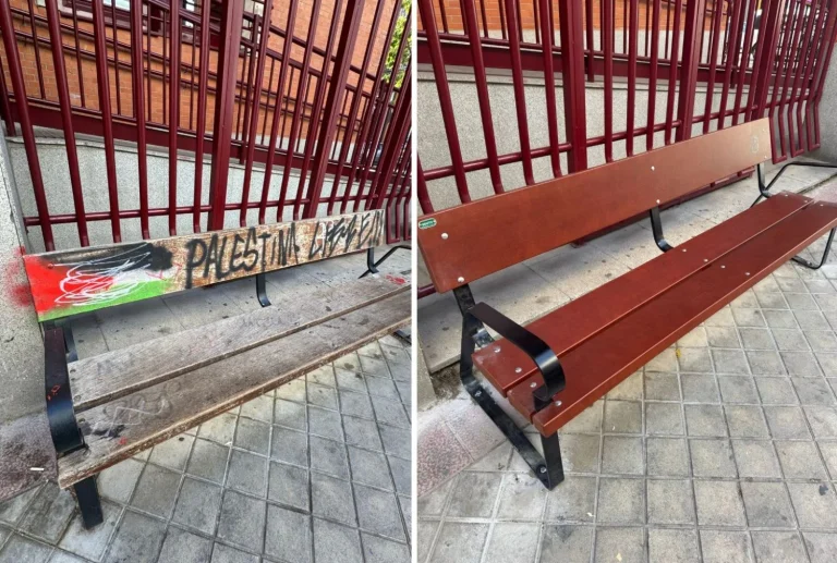 La táctica vecinal de pintar banderas de Palestina sobre desperfectos pone en evidencia a los ayuntamientos: 