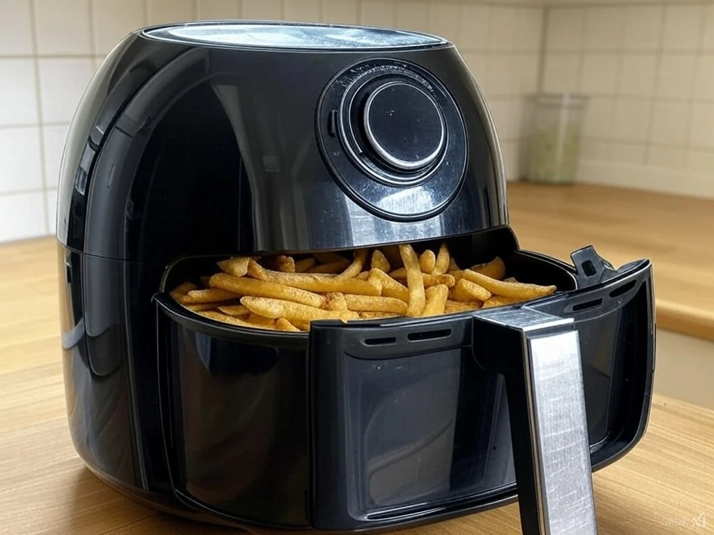 Tu freidora de aire es tu enemiga: el error que cometes te hace gastar un 70% de energía y ni lo sospechas 1 El funcionamiento de tu freidora de aire se basa en una tecnología muy concreta que resulta fundamental conocer para poder sacarle el máximo partido y evitar sorpresas. Fuente: Propia IA