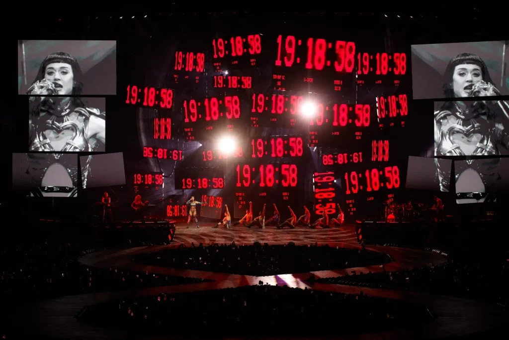 La cantante Katy Perry durante su concierto en el Movistar Arena, a 11 de noviembre de 2025, en Madrid (España). Fuente: EP
