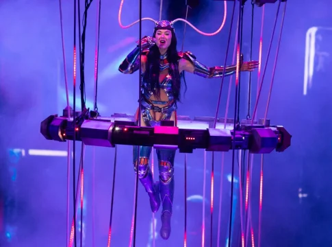 La cantante Katy Perry durante su concierto en el Movistar Arena, a 11 de noviembre de 2025, en Madrid (España). Fuente: EP