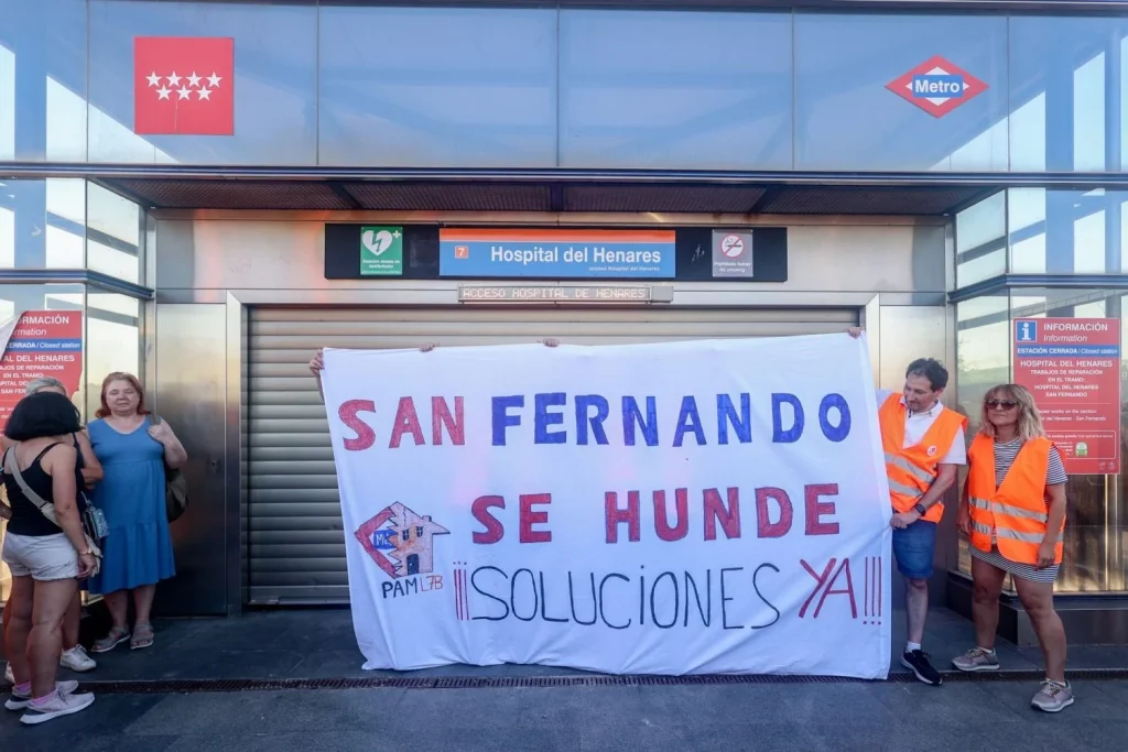 Protestas en 2024 en la estación de San Fernando de Henares