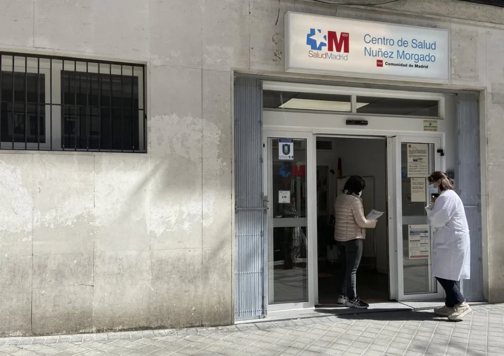 La entrada de un centro de salud de Madrid