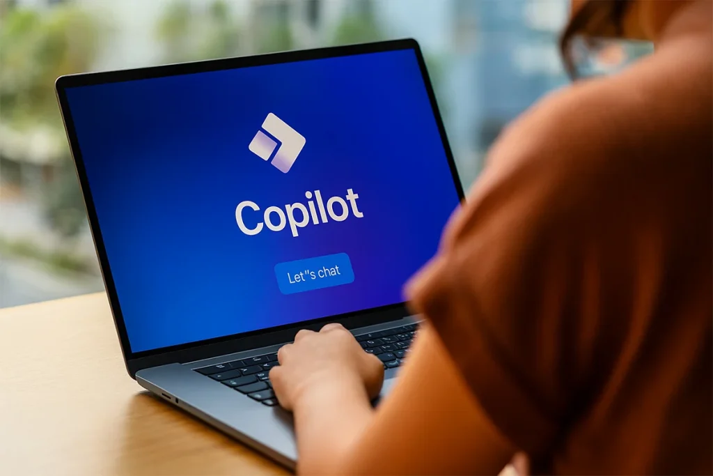 ChatGPT pierde terreno Copilot interfaz moderna laptop