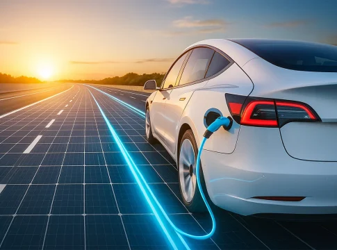 Cargar tu coche eléctrico en la autopista es posible, pero cuesta más de 13 millones por kilómetro coche electrico cargando en carretera inteligente