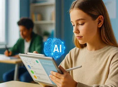 La educación personalizada con inteligencia artificial en las aulas: ¿realidad o utopía? Educacion personalizada con IA en aula moderna