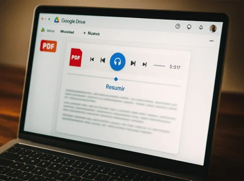 La última actualización de Google Drive te permite escuchar y resumir tus archivos PDF google drive pdf resumen en laptop