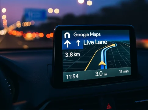 Google Maps estrena Live Lane Guidance, la función que ‘ve’ la carretera y te avisa del carril correcto Google Maps carriles GPS coche moderno