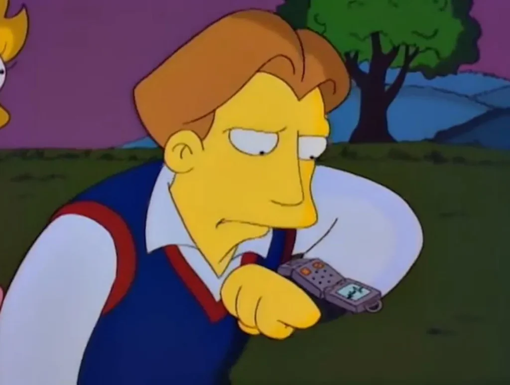 De Black Mirror a Los Simpson: películas y series de televisión que predijeron los avances y riesgos tecnológicos de hoy 2 El prometido de Lisa llamando por un supuesto smartwatch en un capítulo de 1995