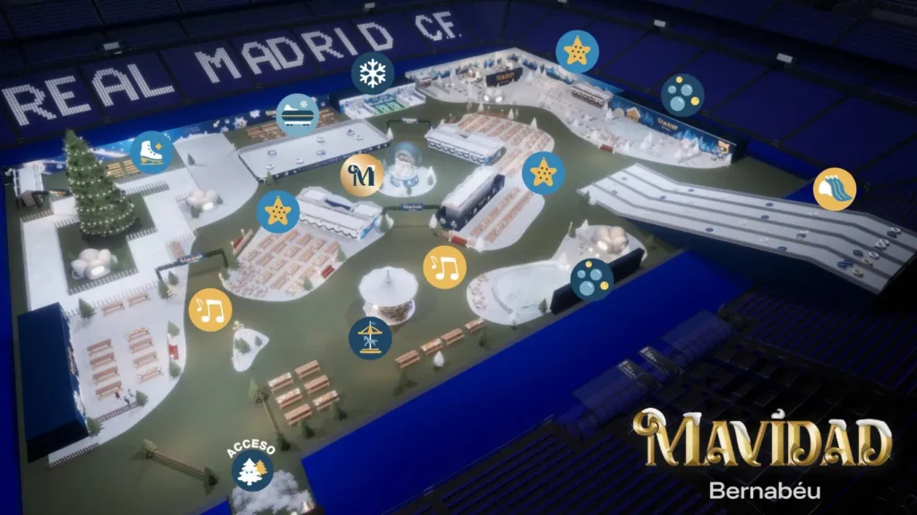 El derbi madrileño de la Navidad: Madrid On Ice vs. Mavidad Bernabéu 1 Plano de Mavidad Bernabéu