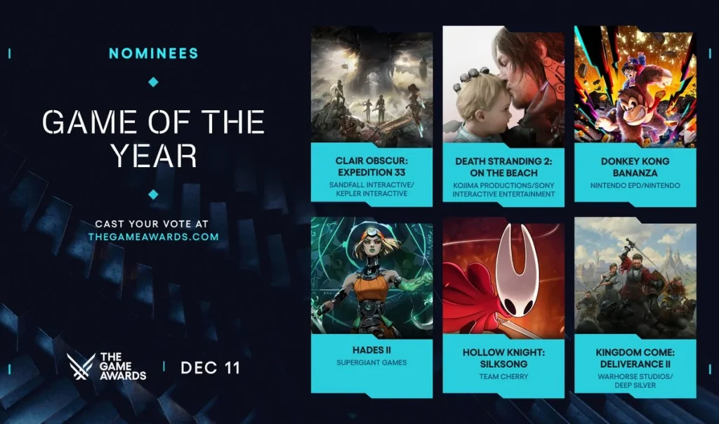 El negocio de The Game Awards, 'los Oscar de los videojuegos' donde lo que menos importa son los premios 1 Nominados al premio Juego del Ano en The Game Awards 2025