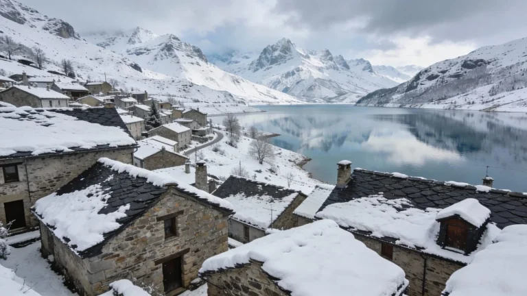 40 habitantes y un pantano: Lanuza es el pueblo oscense que renació bajo la nieve
