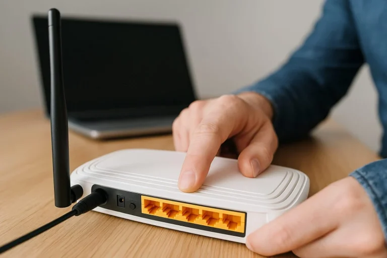 El técnico de Movistar no te lo dirá: toca este botón trasero del router y tu WiFi volará en la habitación del fondo