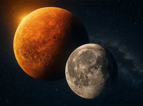 Confirmación definitiva tras años de estudio: El noveno planeta desconocido fue responsable de la creación de la Luna Noveno planeta desconocido iluminando formacion lunar