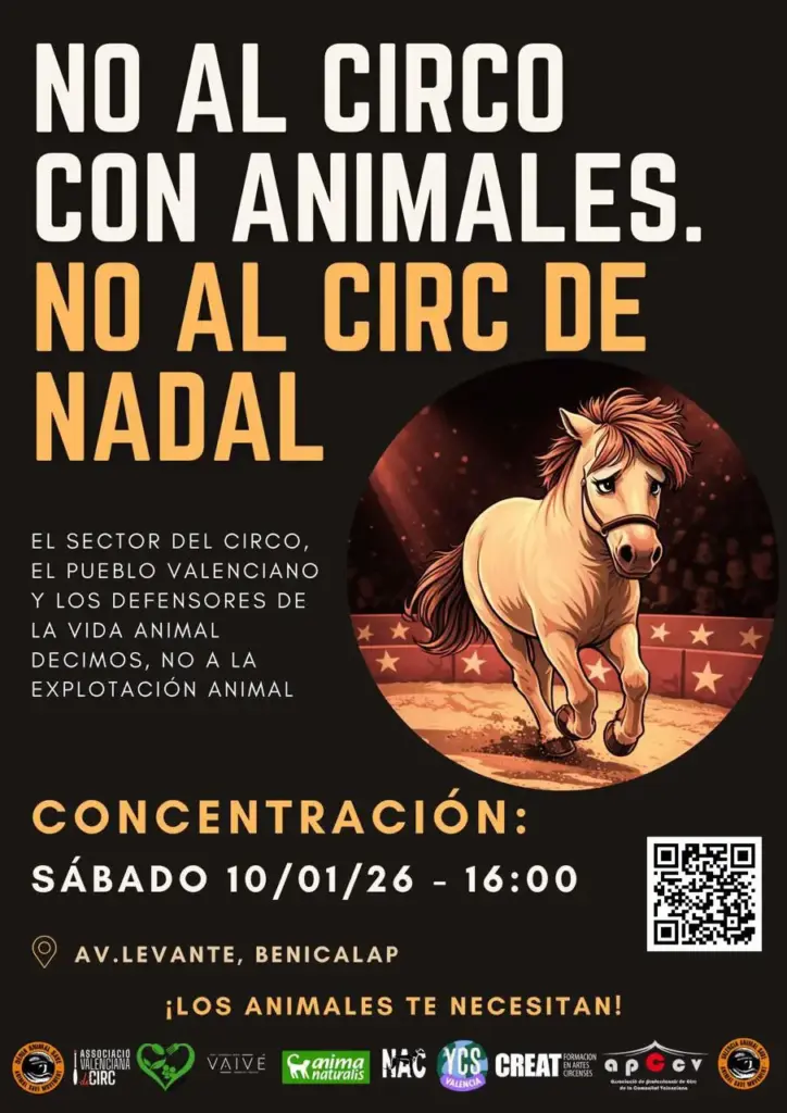 Cartel de protesta del Circ de Nadal de Valencia