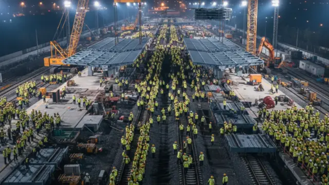 Mientras aquí las obras se eternizan, China construyó una estación de tren entera en 9 horas: ¿cómo lo hicieron?