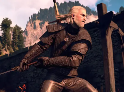 Geralt de Rivia con la armadura de Netflix en The Witcher 3 Geralt de Rivia con la armadura de Netflix en The Witcher 3