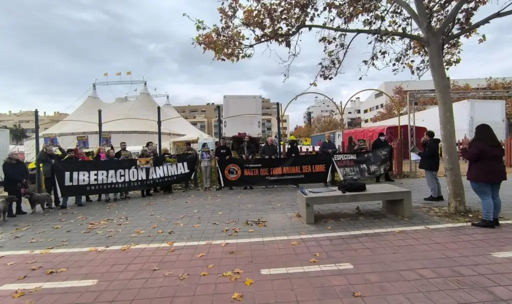 Protestas contra el circo animal en Valencia el pasado diciembre