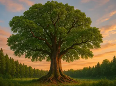 Árboles resilientes: el curioso fenómeno por el que los bosques árboles resilientes con troncos gruesos en bosque iluminado