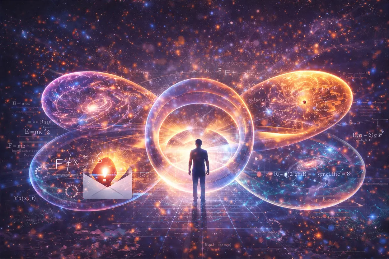 cinco dimensiones universo teoría física escena cósmica