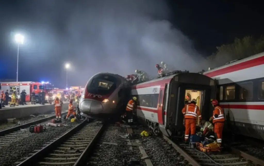 Los "carroñeros" de la tragedia ferroviaria: de vídeos de personas agonizando en televisión a imágenes hechas con IA 2 La imagen creada por IA y publicada en la portada de la web de la Cadena SER