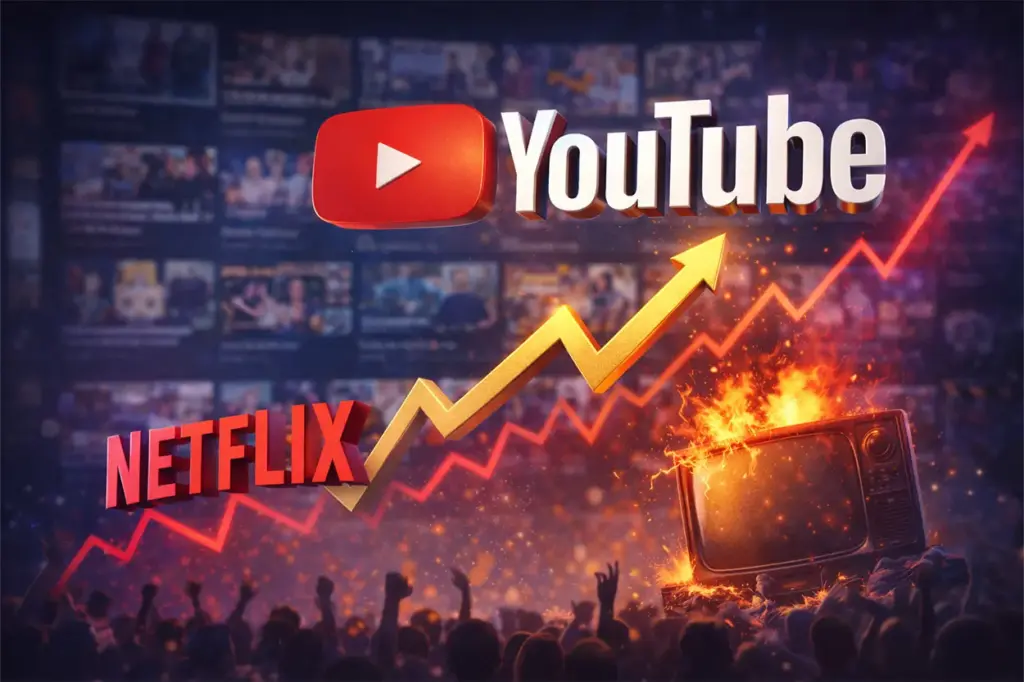 YouTube supera Netflix en streaming marca fin televisivo