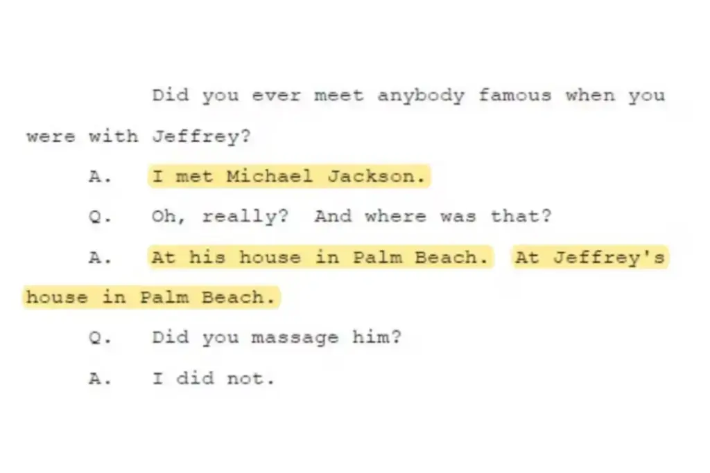 El Hollywood de Jeffrey Epstein: las apariciones de DiCaprio, Phil Collins o Naomi Campbell en los archivos son casos muy distintos 3 Mención a Michael Jackson en uno de los interrogatorios del caso Jeffrey Epstein