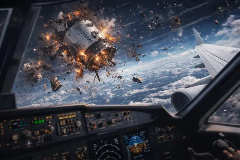 Vuelos en alerta: la basura espacial de las explosiones de SpaceX amenaza el tráfico aéreo mundial