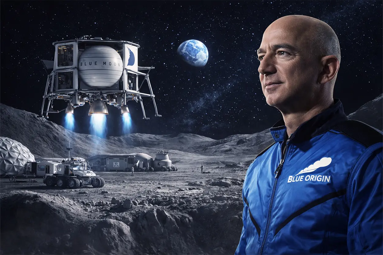 Jeff Bezos va a colonizar la Luna: Blue Origin deja el turismo espacial para centrarse en un cambio de planes Jeff Bezos Blue Origin Luna
