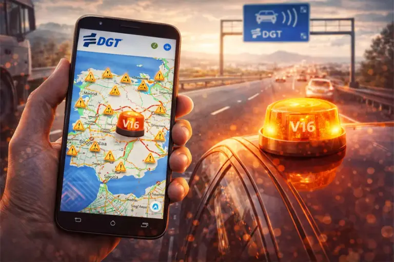 El mapa de la DGT para ver balizas V16 activas: la alternativa no oficial que resulta más útil