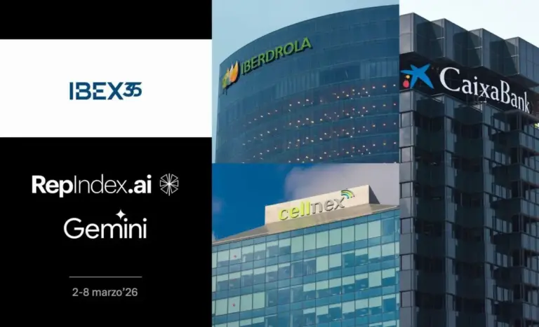 Iberdrola, Cellnex y Caixabank lideran la reputación del IBEX35 para Google Gemini, según Repindex