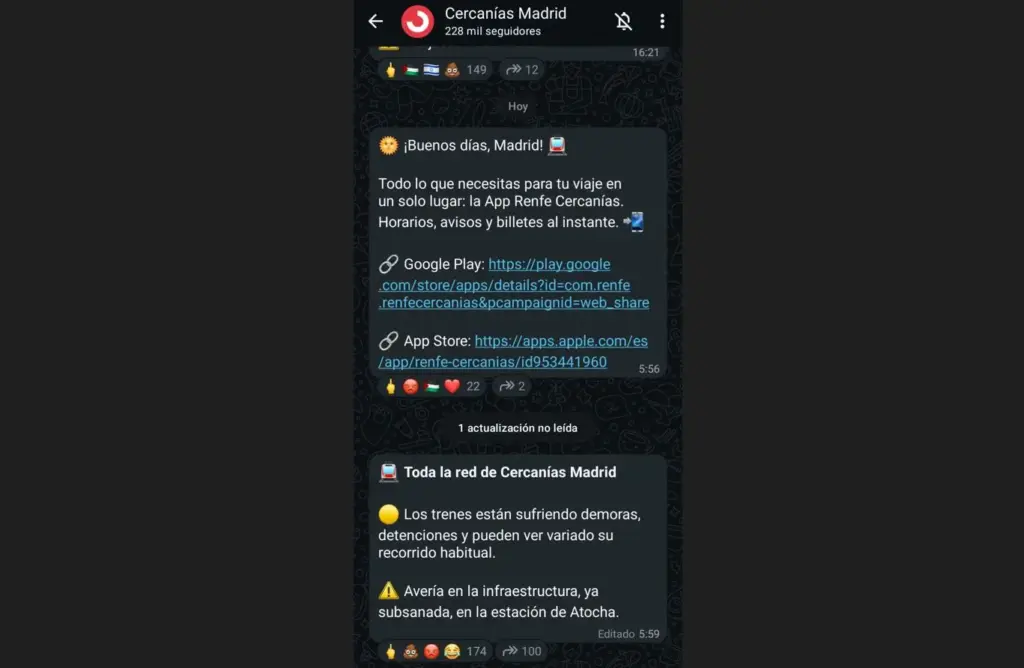 Cercanías Madrid avisaba de problemas en toda la red en la mañana de este 24 de marzo