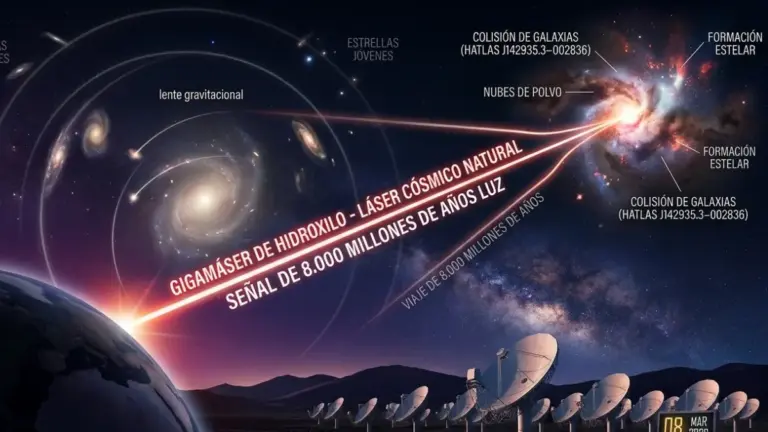 Mensaje del pasado: Captan una señal láser natural emitida hace 8.000 millones de años