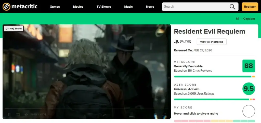 Un análisis de Metacritic de Resident Evil Requiem desata la polémica: el crítico no existe y el texto está inventado por IA 69 El perfil de Metacritic de Resident Evil Requiem