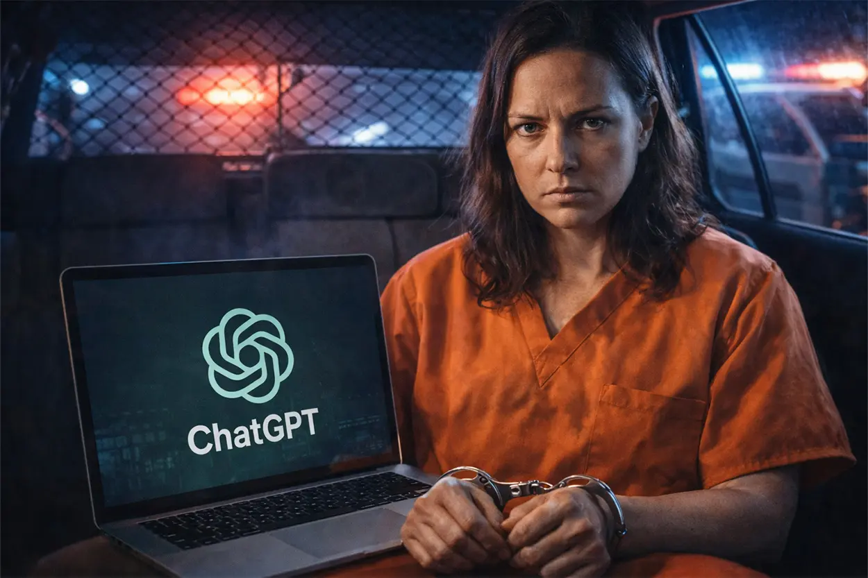 Mujer acusada crimen usando IA