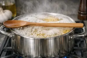 Pon una cuchara de madera sobre la olla al hervir pasta y descubre por qué el agua nunca volverá a desbordarse