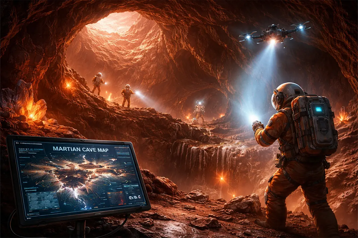 Cuevas complejas en Marte: el nuevo mapa de la NASA que revela un submundo marciano Cuevas Marte mapa submundo exploracion
