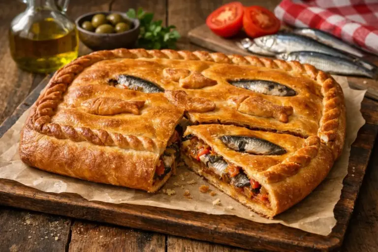 Empanada gallega de xoubas: por qué el aceite del sofrito es el alma de la masa crujiente