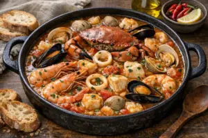 Zarzuela de marisco: la técnica de la "picada" con galleta maría para una salsa de textura perfecta. .