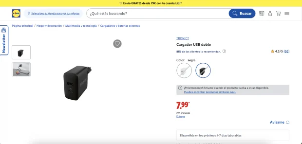 El dispositivo de carga ultrarrápida que Lidl ha lanzado por menos de 8 euros para cambiar las reglas del juego 1 Cómo conseguir el accesorio de Lidl que acelera la autonomía de tu smartphone
