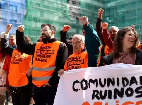 Miembros del Sindicato de Inquilinas e Inquilinos de Madrid en una protesta Miembros del Sindicato de Inquilinas e Inquilinos de Madrid en una protesta