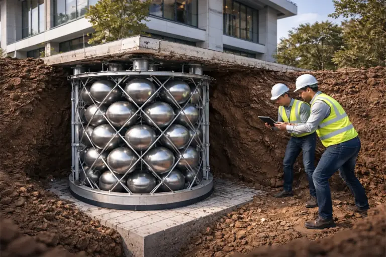 Escudo contra terremotos: diseñan un cilindro con esferas de acero capaz de absorber impactos sísmicos