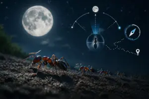 hormigas brujula lunar navegacion nocturna