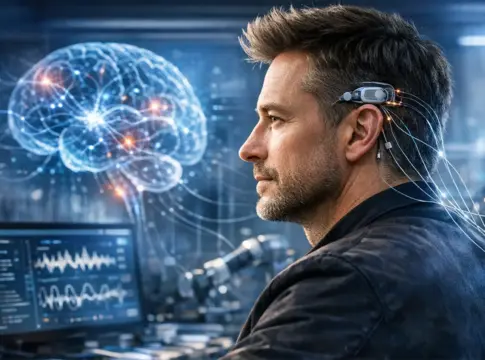 Neuralink y salud: logran que personas con ELA vuelvan a comunicarse mediante una interfaz directa entre cerebro y máquina neuralink interfaz perfil humano conectado a neurotecnologia