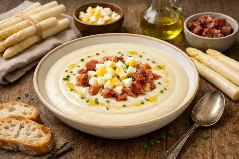 Adiós al tomate: el Salmorejo blanco de espárragos es la receta más elegante (y fit) de la temporada