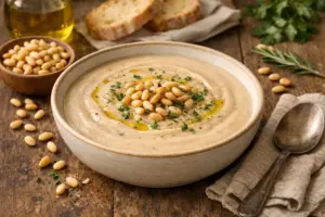 Olvídate del Ajo Blanco de siempre: el toque de piñón que lo cambia todo en tu primera cena de terraza