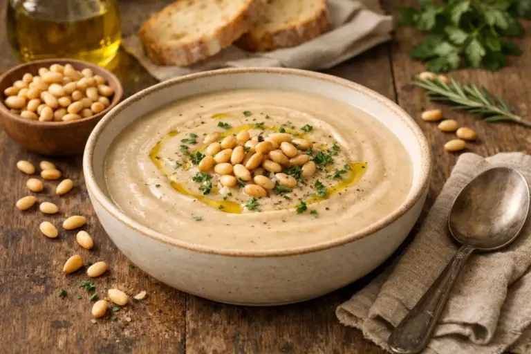 Olvídate del Ajo Blanco de siempre: el toque de piñón que lo cambia todo en tu primera cena de terraza