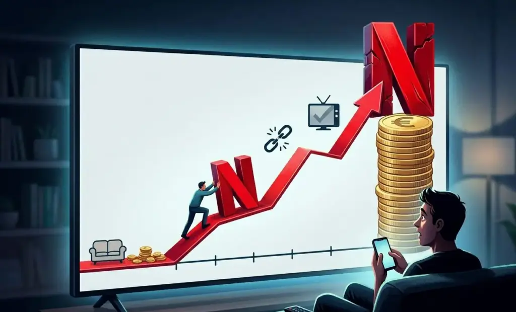 Representación de la subida de precios de Netflix a lo largo de la historia