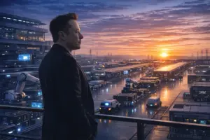 Terafab lider tecnologico perfil ante fabrica futurista