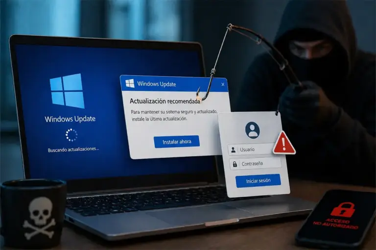 Timo de Windows Update: la estafa que suplanta la actualización del sistema para robar tus contraseñas